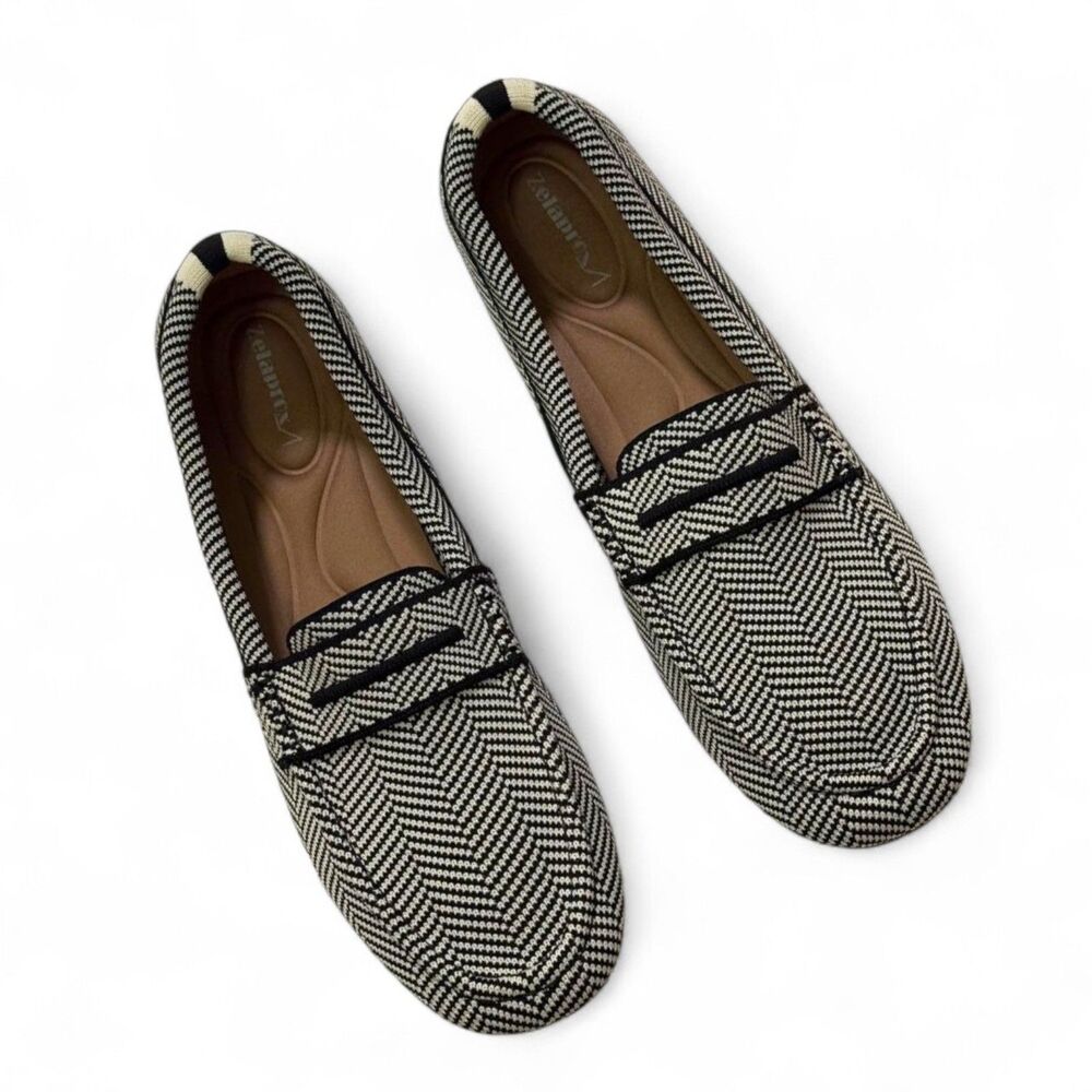 Zelaprox Black & White Mesh Loafers for Women, NEW IN BOX! Size EU 44